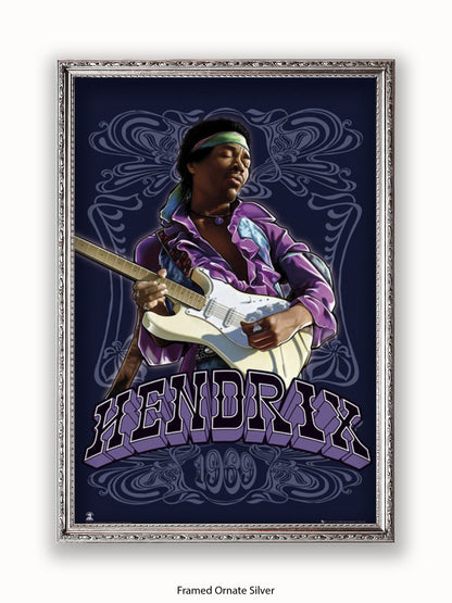 Jimi Hendrix  1969  Guitar Poster