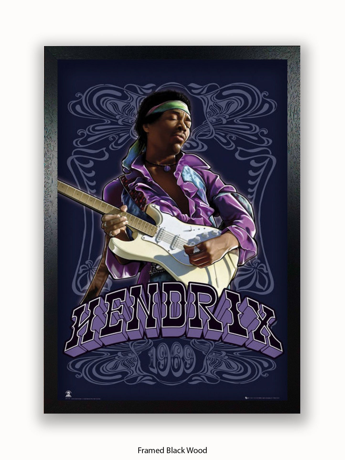 Jimi Hendrix  1969  Guitar Poster