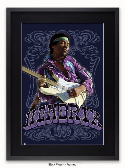 Jimi Hendrix  1969  Guitar Poster