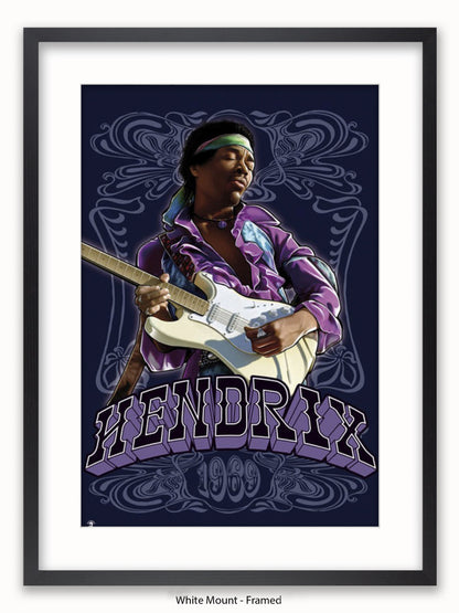 Jimi Hendrix  1969  Guitar Poster