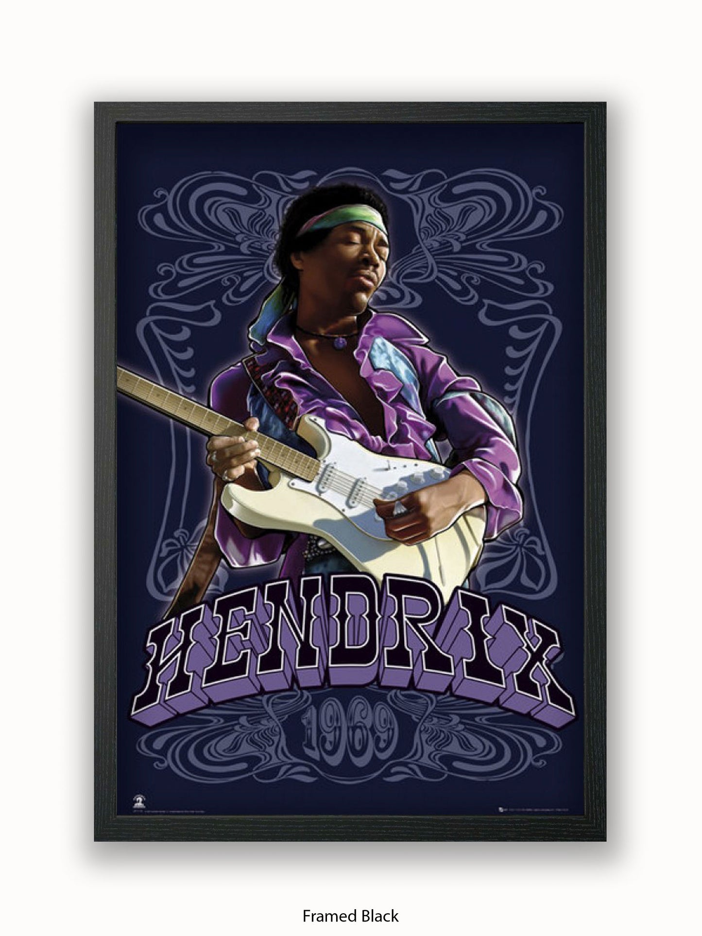 Jimi Hendrix  1969  Guitar Poster