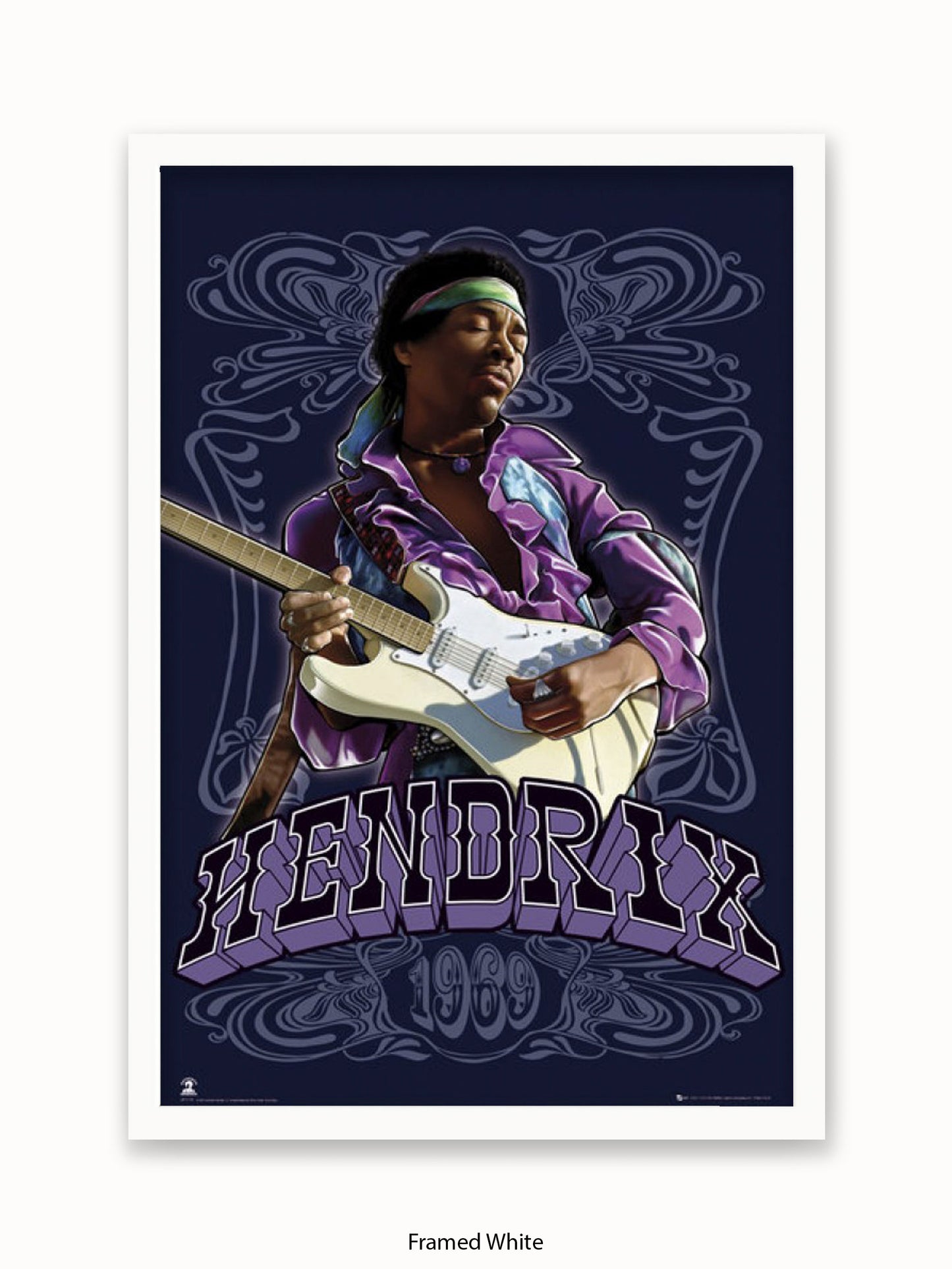 Jimi Hendrix  1969  Guitar Poster