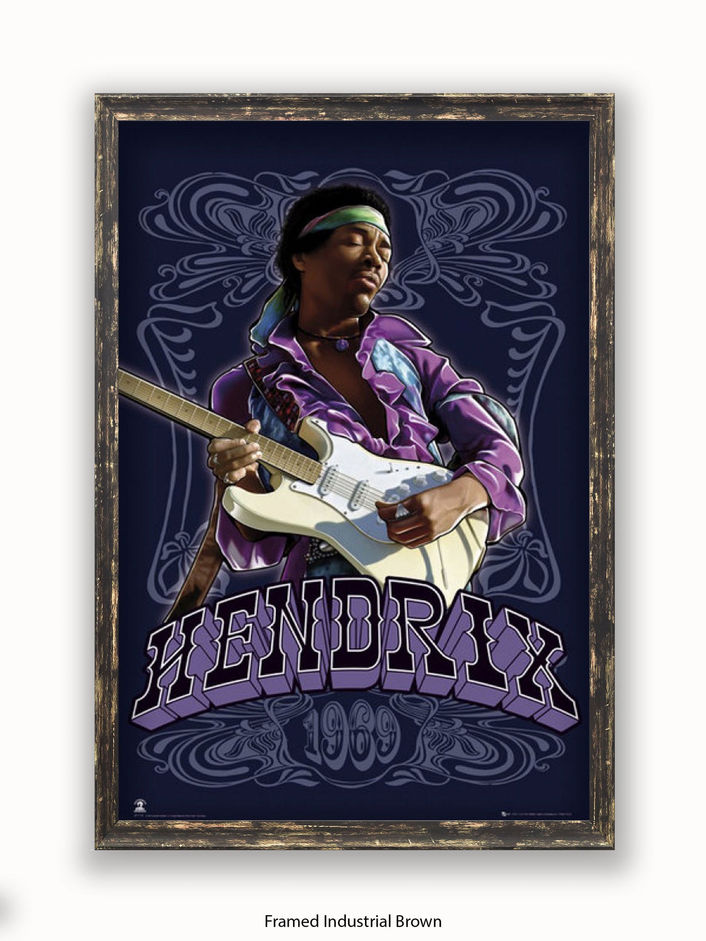 Jimi Hendrix  1969  Guitar Poster