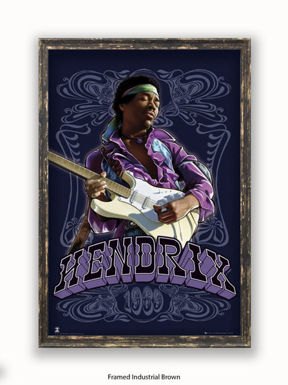 Jimi Hendrix  1969  Guitar Poster