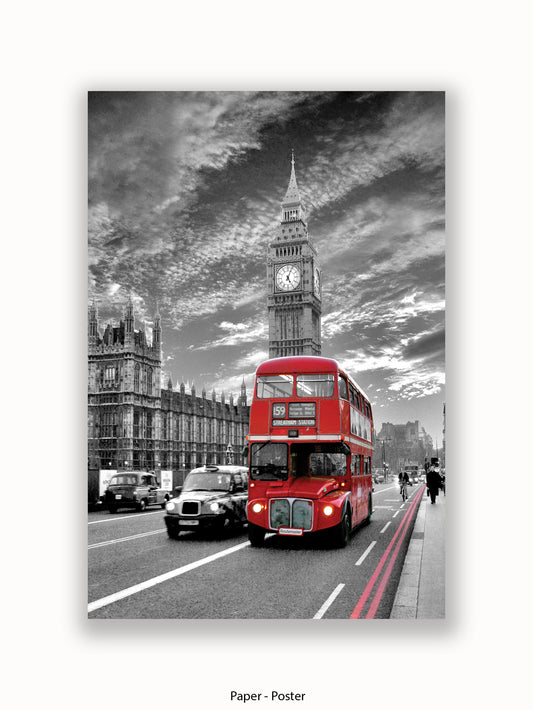 London  Red Bus  Poster