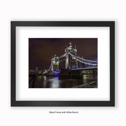 London - Tower Bridge At Night - Mounted & Framed Art Print