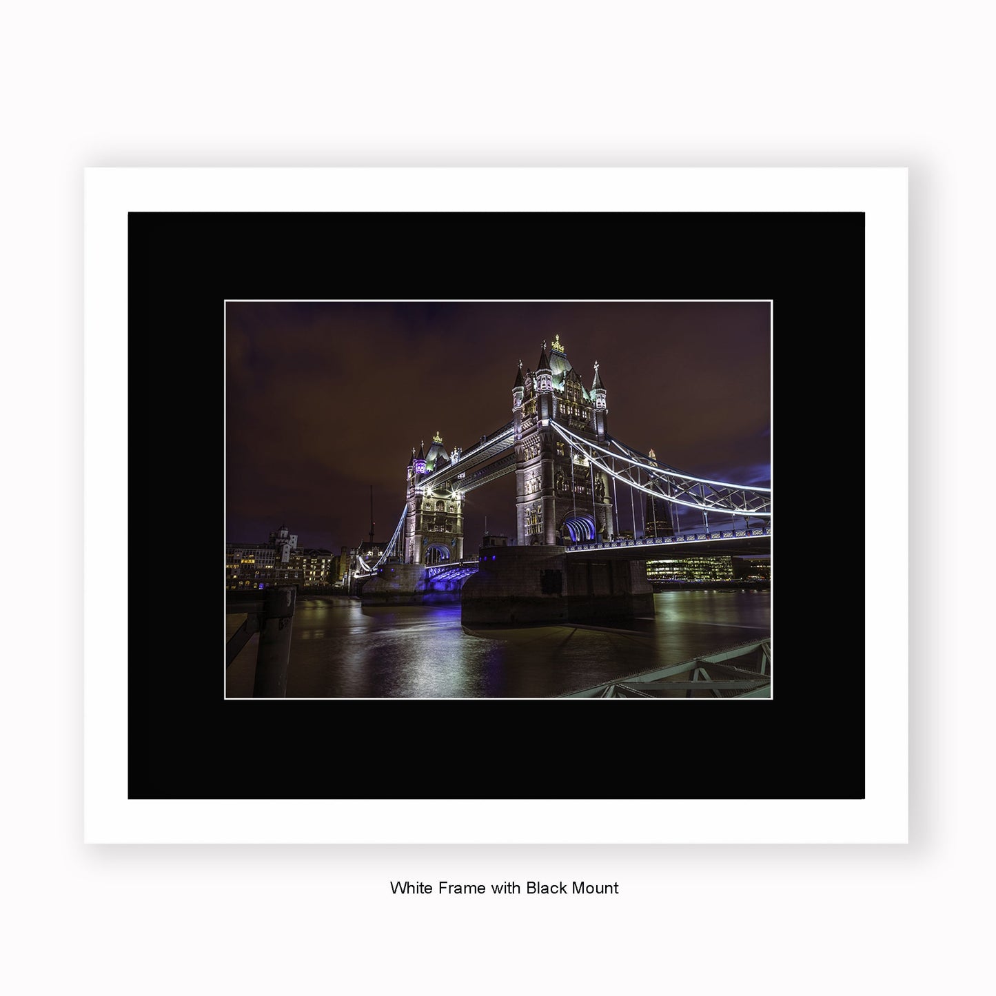 London - Tower Bridge At Night - Mounted & Framed Art Print