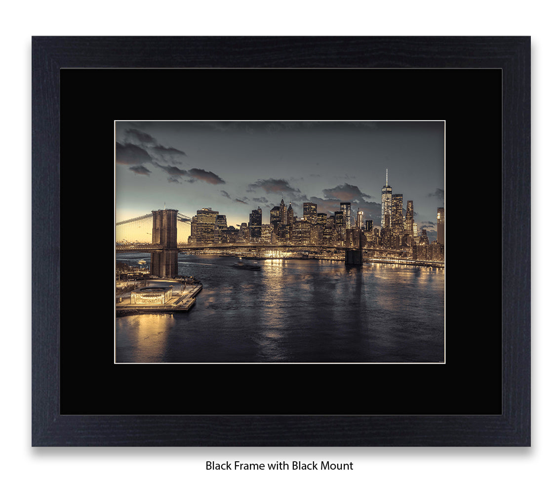 NYC &  Manhattan Skyline - Mounted & Framed Art Print