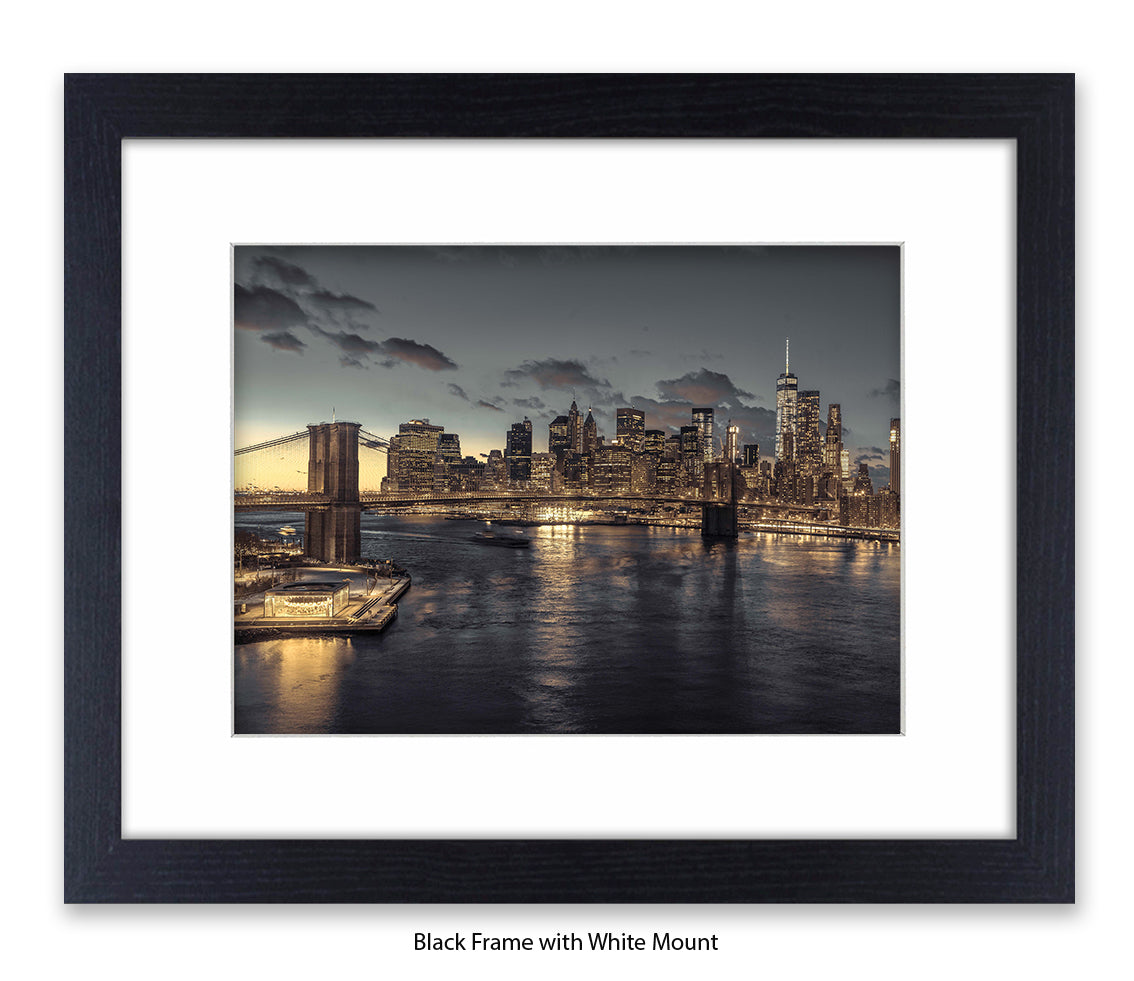 NYC &  Manhattan Skyline - Mounted & Framed Art Print