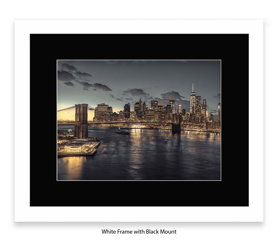 NYC &  Manhattan Skyline - Mounted & Framed Art Print