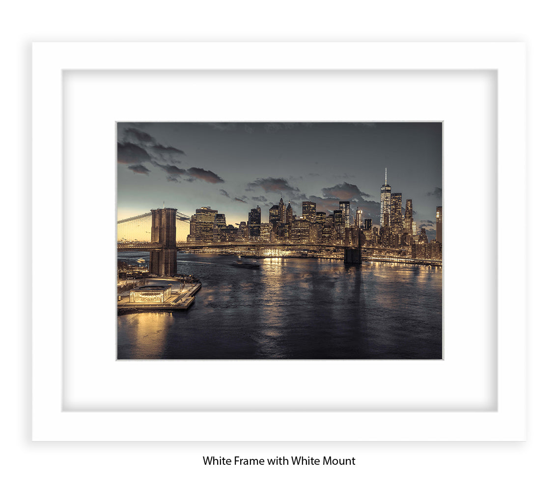 NYC &  Manhattan Skyline - Mounted & Framed Art Print