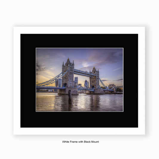 London - Tower Bridge Daytime - Gherkin - Mounted & Framed Art Print