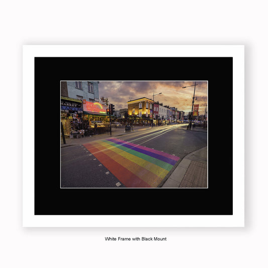 London - Camden High Street Pride Coloured Crossing - Mounted & Framed Art Print