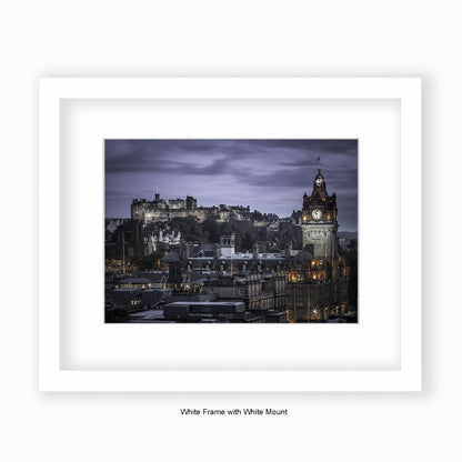 Scotland - Edinburgh Castle - Clocktower - Mounted & Framed Art Print