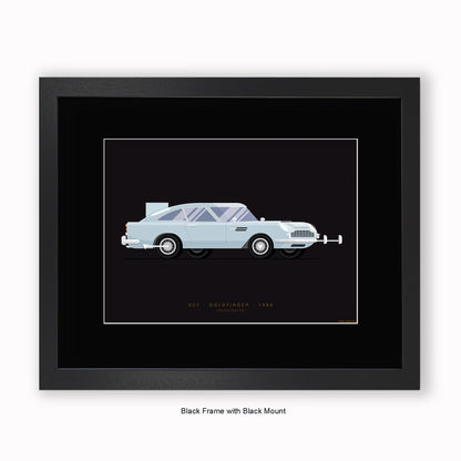 007 Goldfinger - 1963 Aston Martin  - Mounted & Framed Art Print