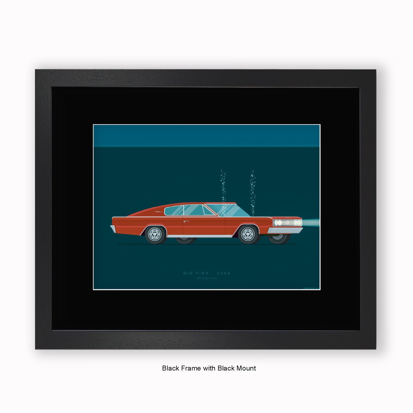 Big Fish - Dodge Charger - Mounted & Framed Art Print