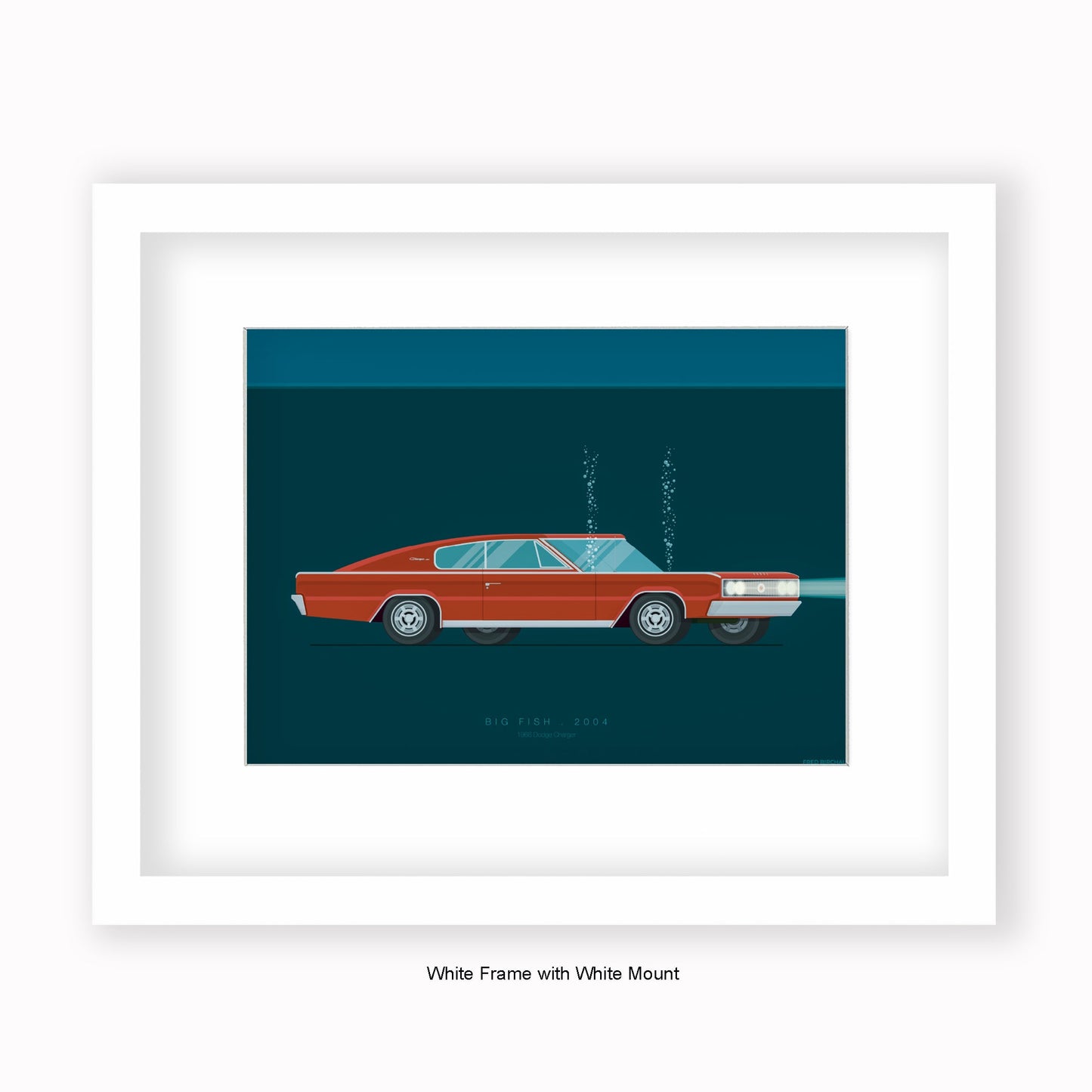 Big Fish - Dodge Charger - Mounted & Framed Art Print