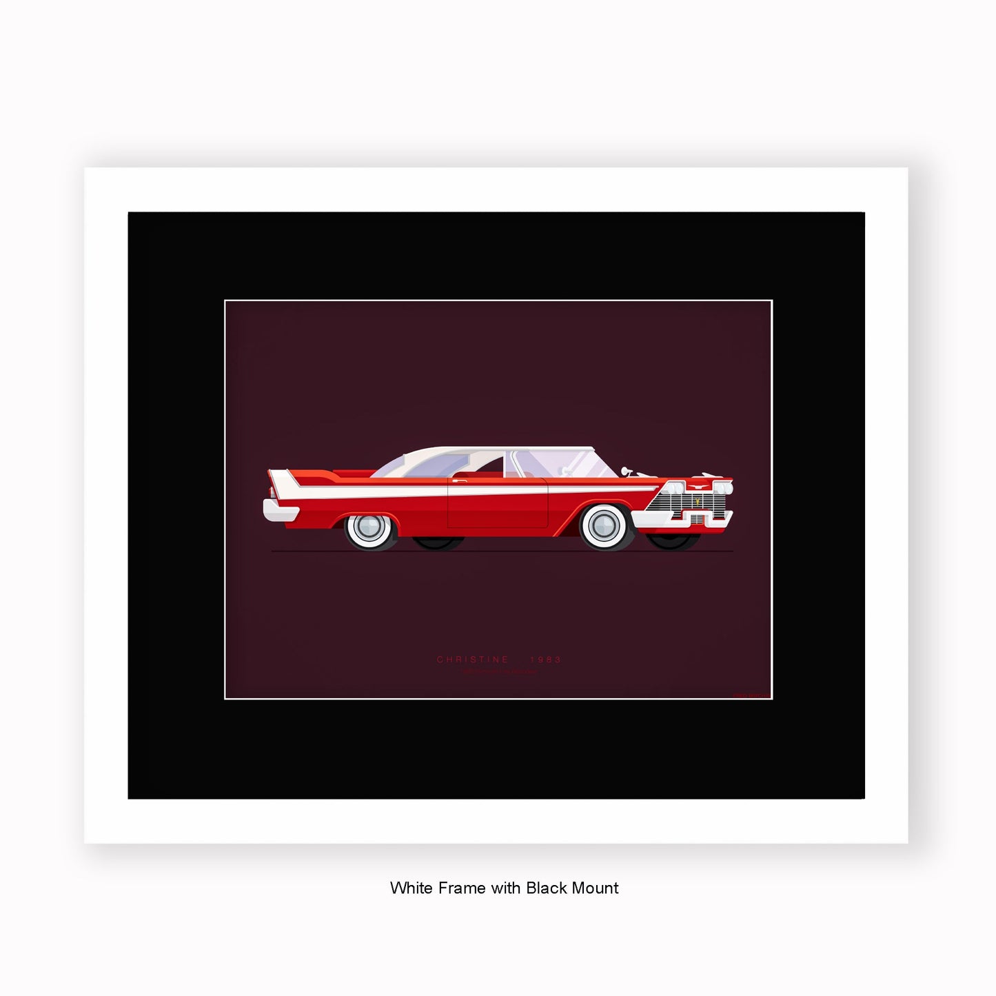 Christine - 1958 Plymouth Fury Belvedere - Mounted & Framed Art Print