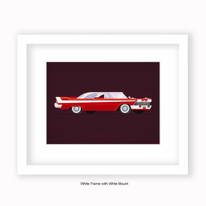 Christine - 1958 Plymouth Fury Belvedere - Mounted & Framed Art Print