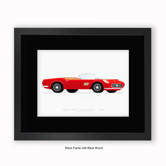 Ferris Bieller's Day Off - Ferrari California Spider - Mounted & Framed Art Print