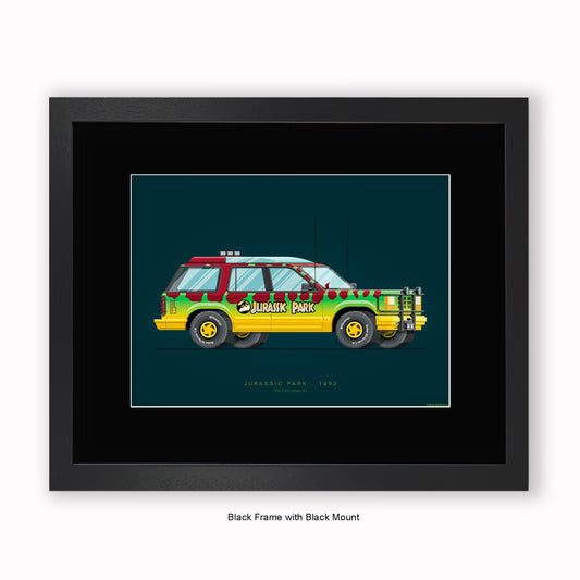 Jurassic Park - 1992 Ford Explorer - Mounted & Framed Art Print