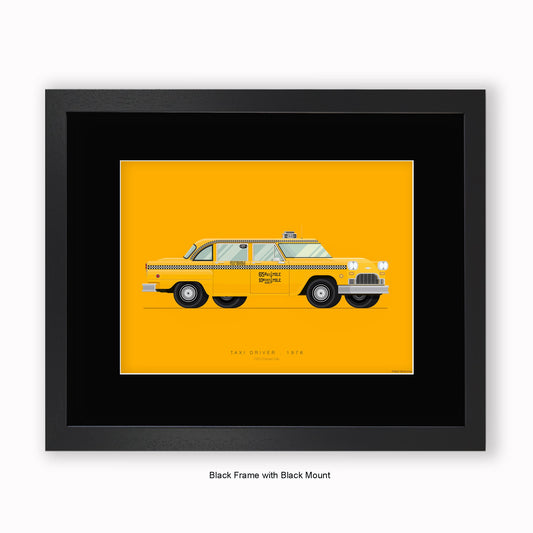 Taxi Driver - 1970 Checker Cab - Mounted & Framed Art Print