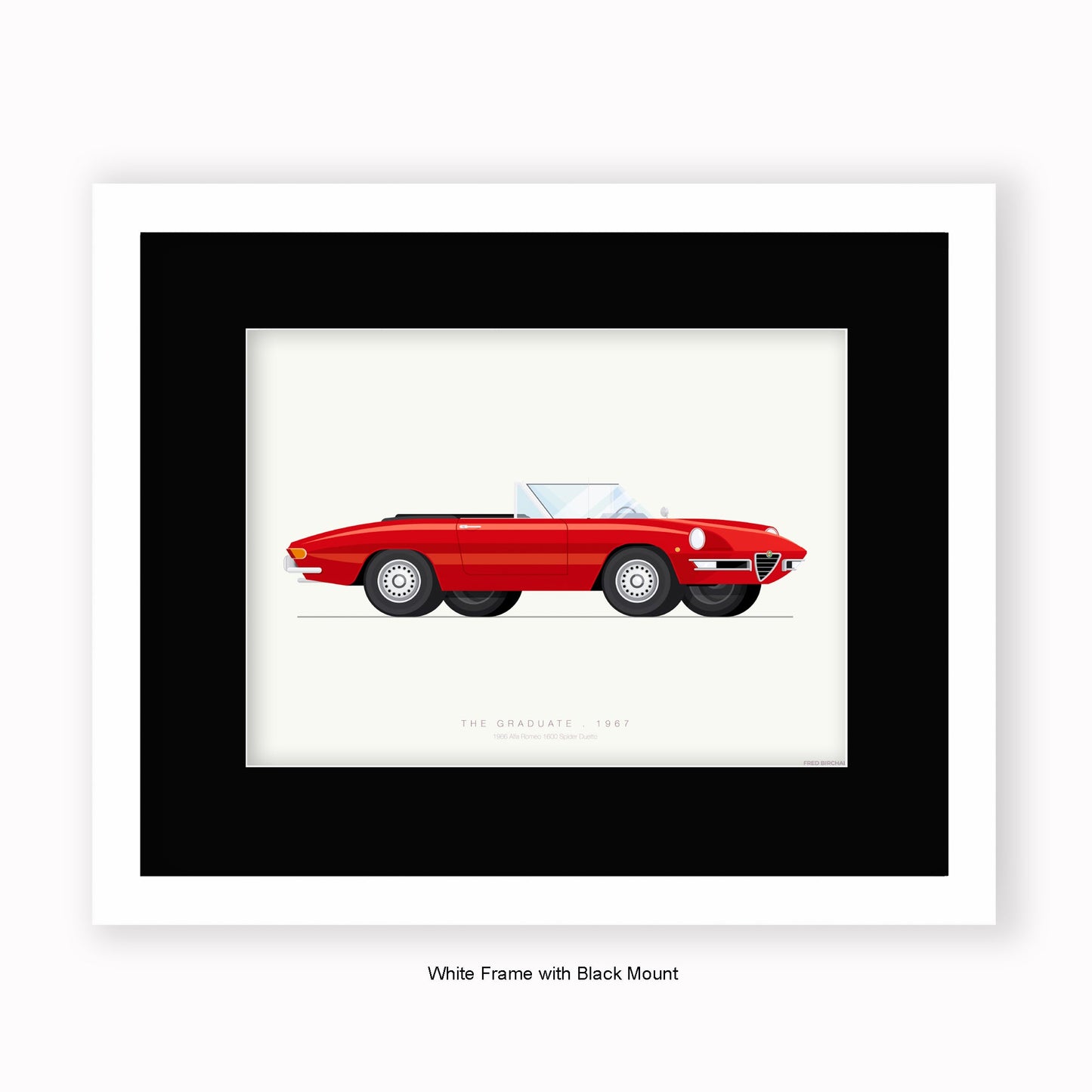 Graduate - 1966 Alfa Romeo 1600 Spider Duetto - Mounted & Framed Art Print