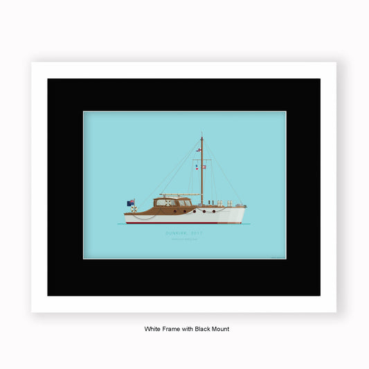 Dunkirk - Moonstone Sailing Boat - Mounted & Framed Art Print