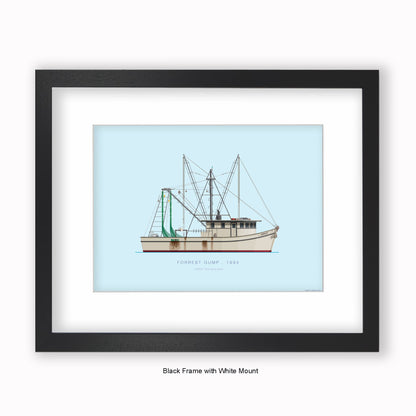 Forrest Gump - JENNY Shrimping Boat - Mounted & Framed Art print