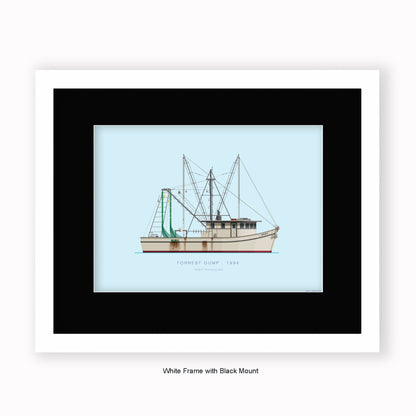 Forrest Gump - JENNY Shrimping Boat - Mounted & Framed Art print