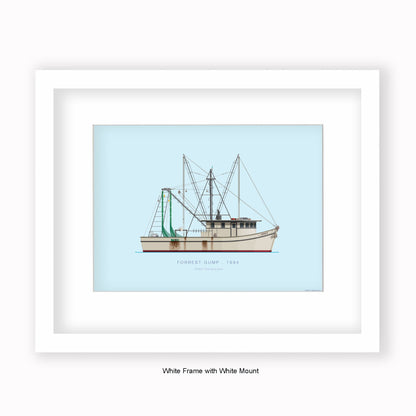 Forrest Gump - JENNY Shrimping Boat - Mounted & Framed Art print