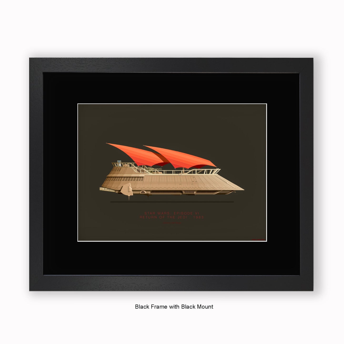 Star Wars VI - Jabba's Sail Barge - Mounted & Framed Art print