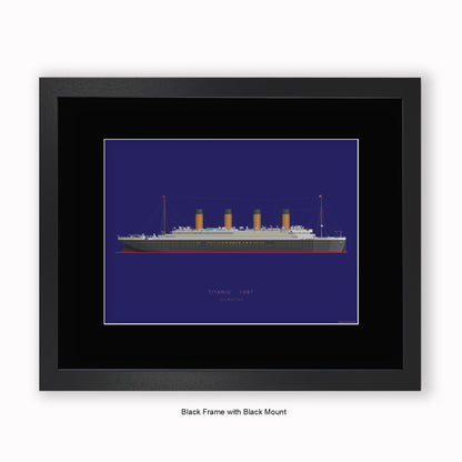 Titanic - 1912 RMS Titanic - Mounted & Framed Art print