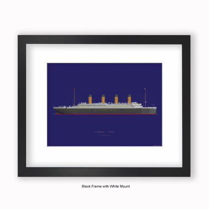 Titanic - 1912 RMS Titanic - Mounted & Framed Art print