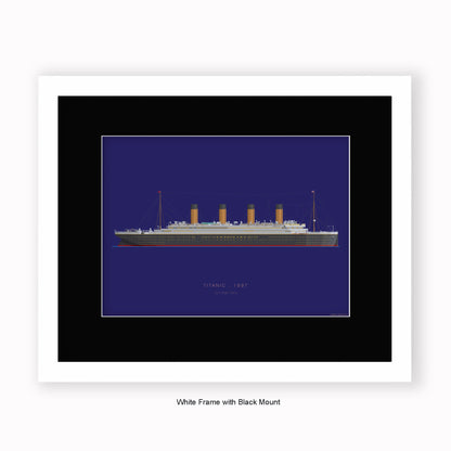 Titanic - 1912 RMS Titanic - Mounted & Framed Art print