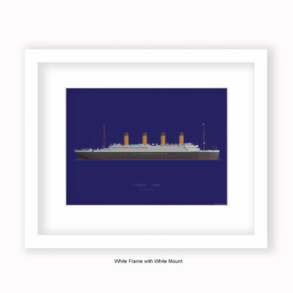 Titanic - 1912 RMS Titanic - Mounted & Framed Art print