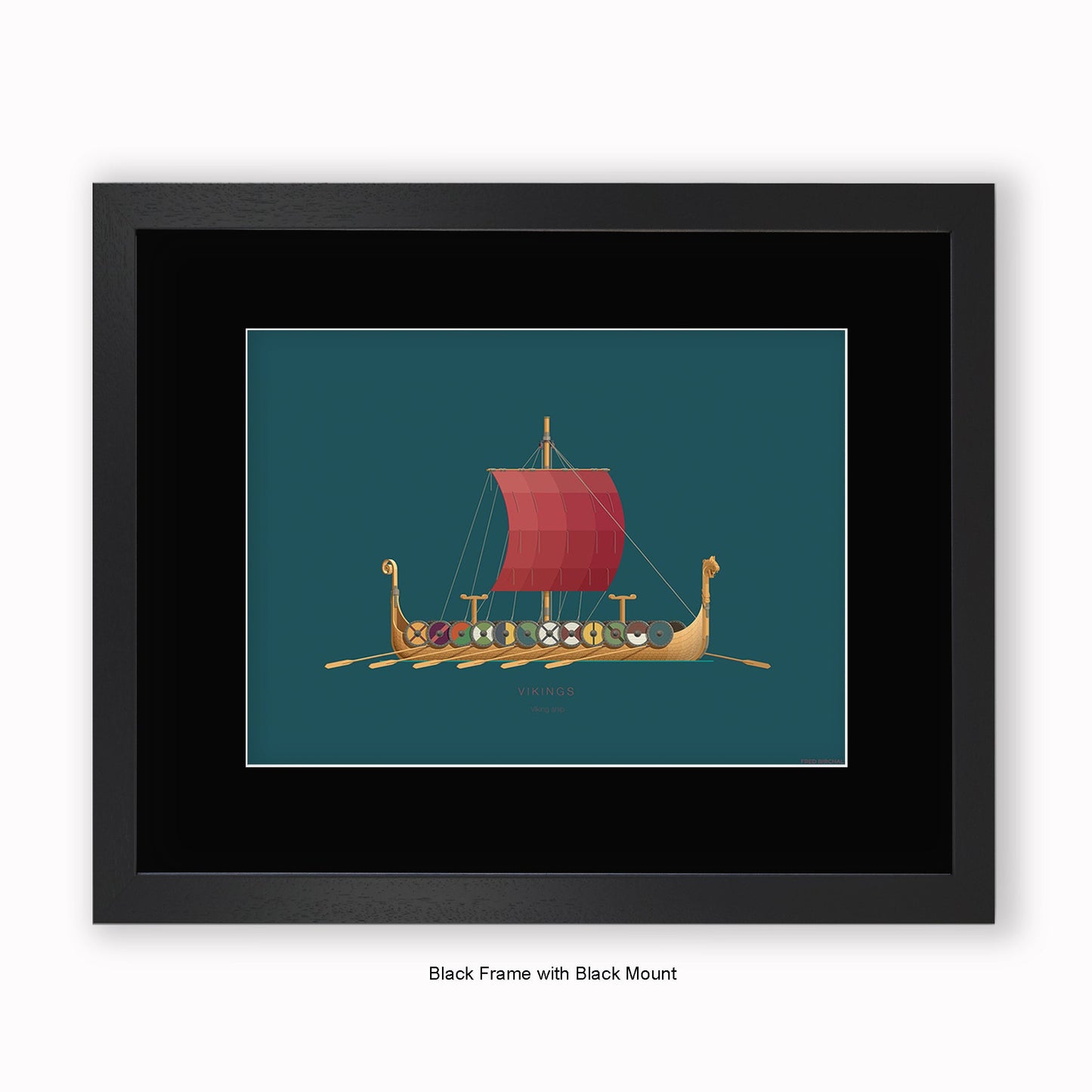 Vikings - Viking ship - Mounted & Framed Art print