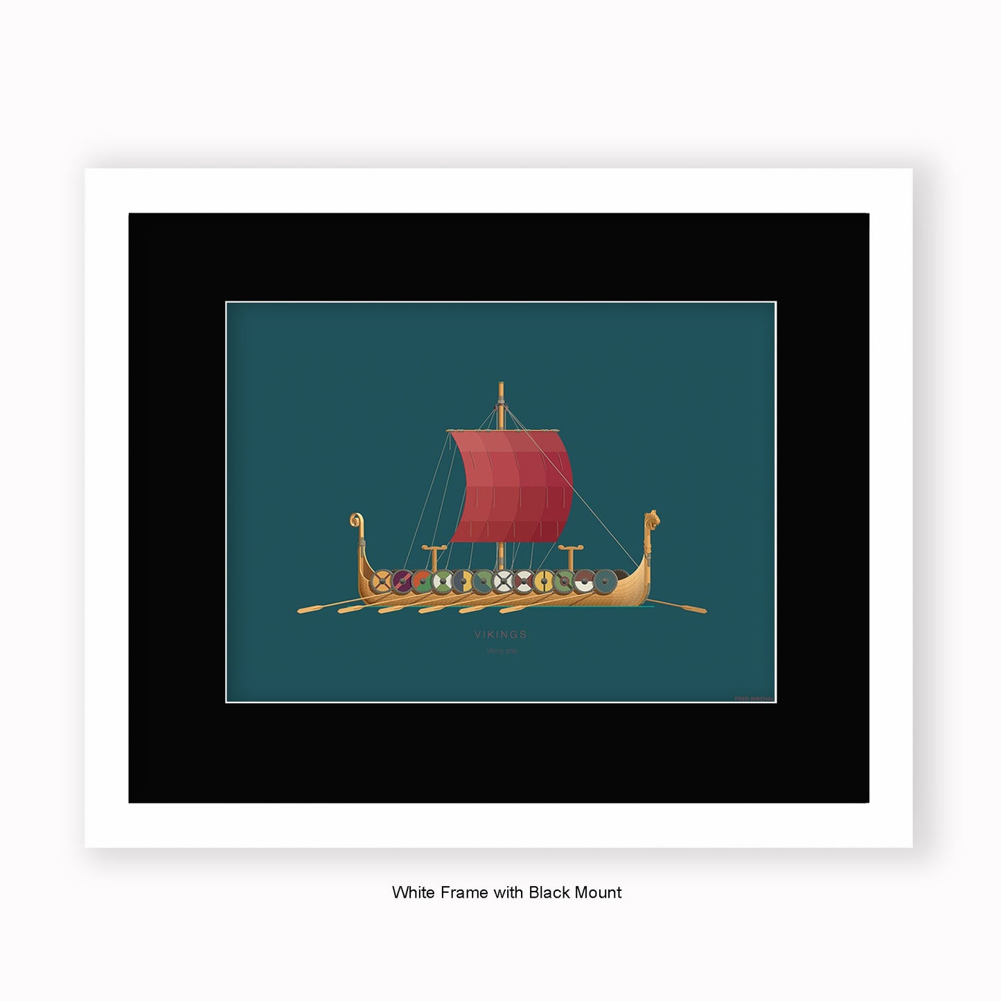 Vikings - Viking ship - Mounted & Framed Art print