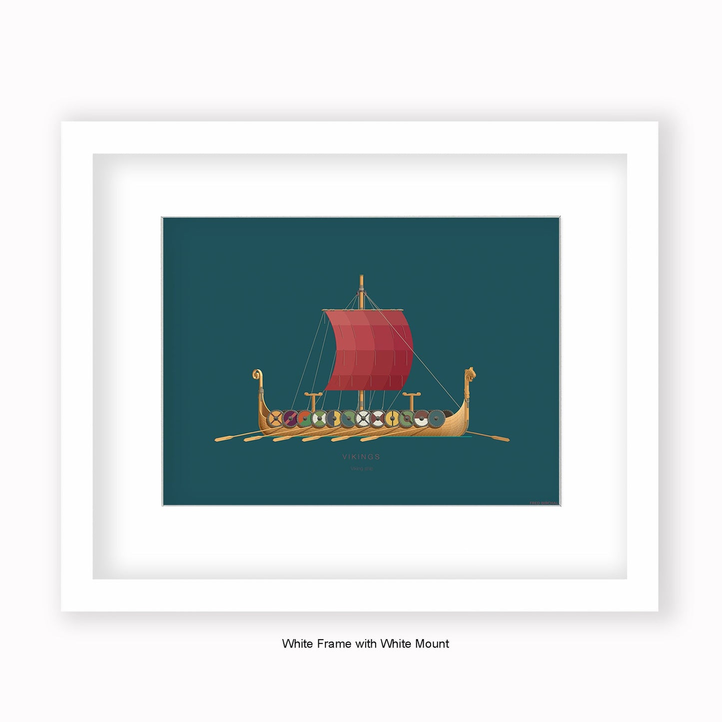 Vikings - Viking ship - Mounted & Framed Art print