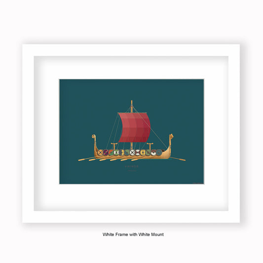 Vikings - Viking ship - Mounted & Framed Art print