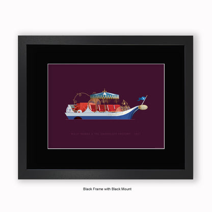 Willy Wonka & The Chocolate Factory - Boat - Mounted & Framed Art print