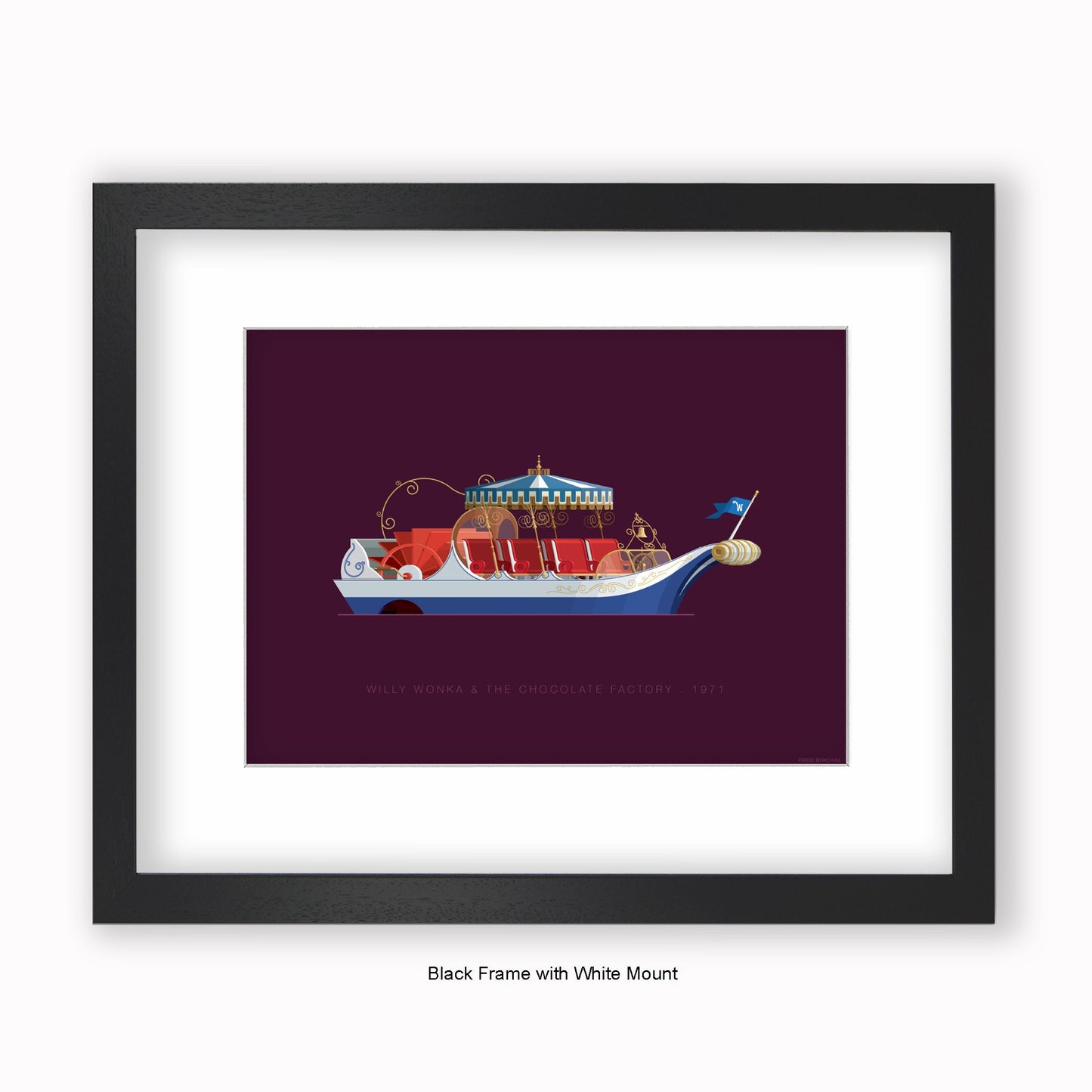 Willy Wonka & The Chocolate Factory - Boat - Mounted & Framed Art print