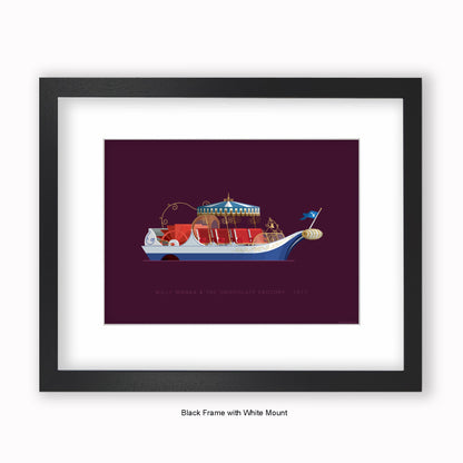 Willy Wonka & The Chocolate Factory - Boat - Mounted & Framed Art print