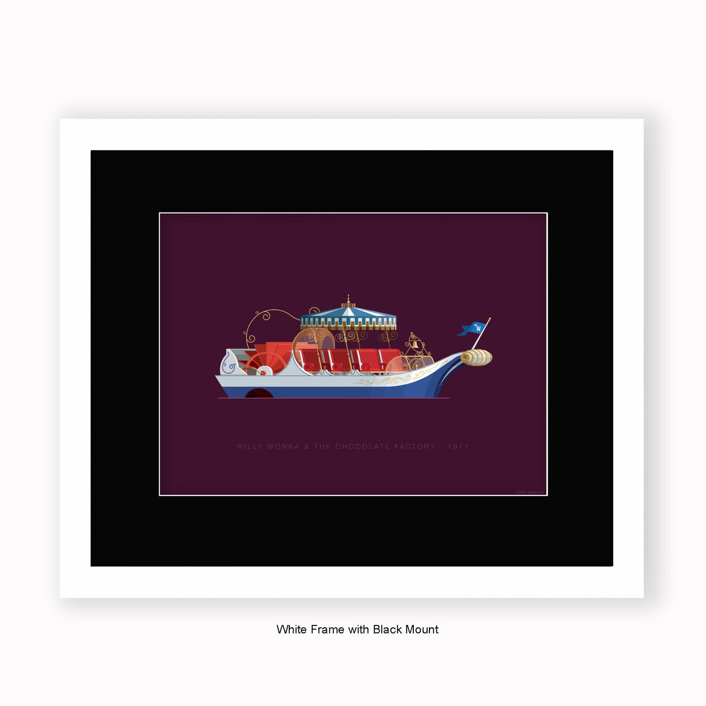 Willy Wonka & The Chocolate Factory - Boat - Mounted & Framed Art print