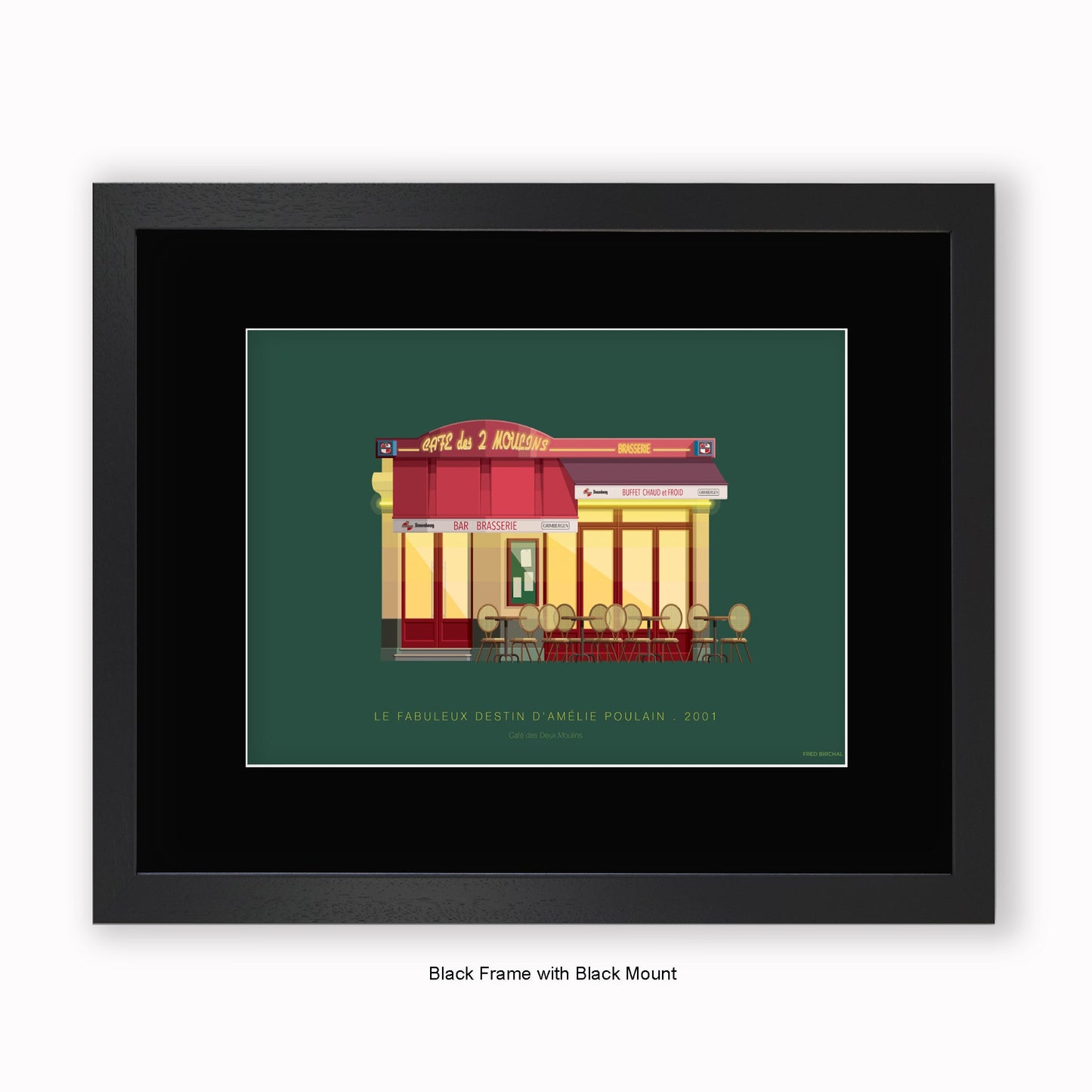 Le Fabuleux Destin d Amelie Poulain - Cafe Des Deux Moulins - Mounted & Framed Art print