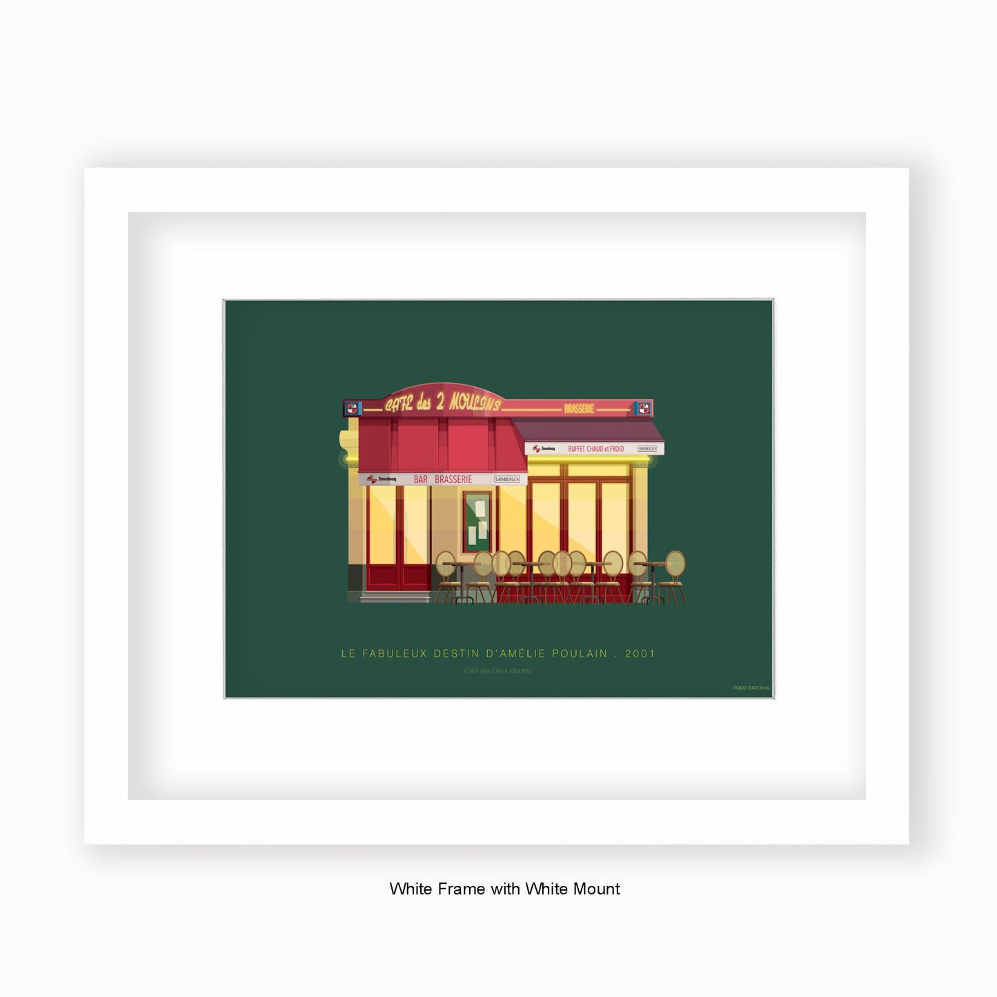 Le Fabuleux Destin d Amelie Poulain - Cafe Des Deux Moulins - Mounted & Framed Art print