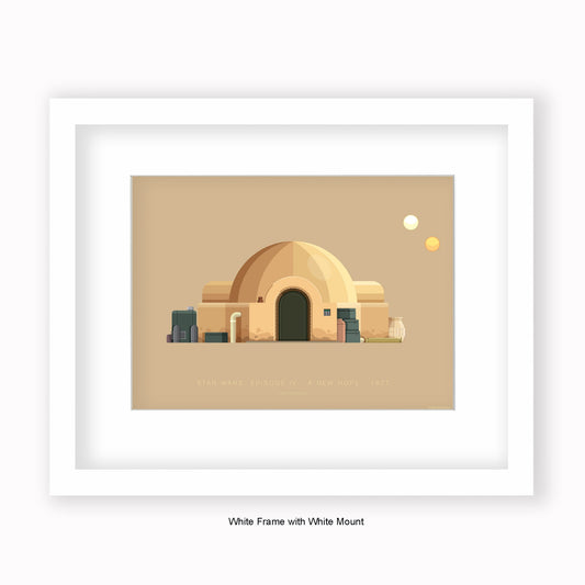 Star Wars IV - Lars Star Wars IV - Lars Homestead - Mounted & Framed Art print