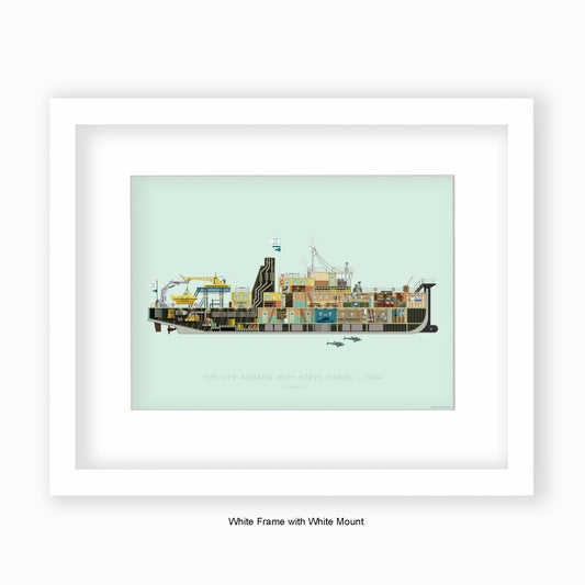 Life Aquatic With Steve Zissou - The Belafonte - Mounted & Framed Art print