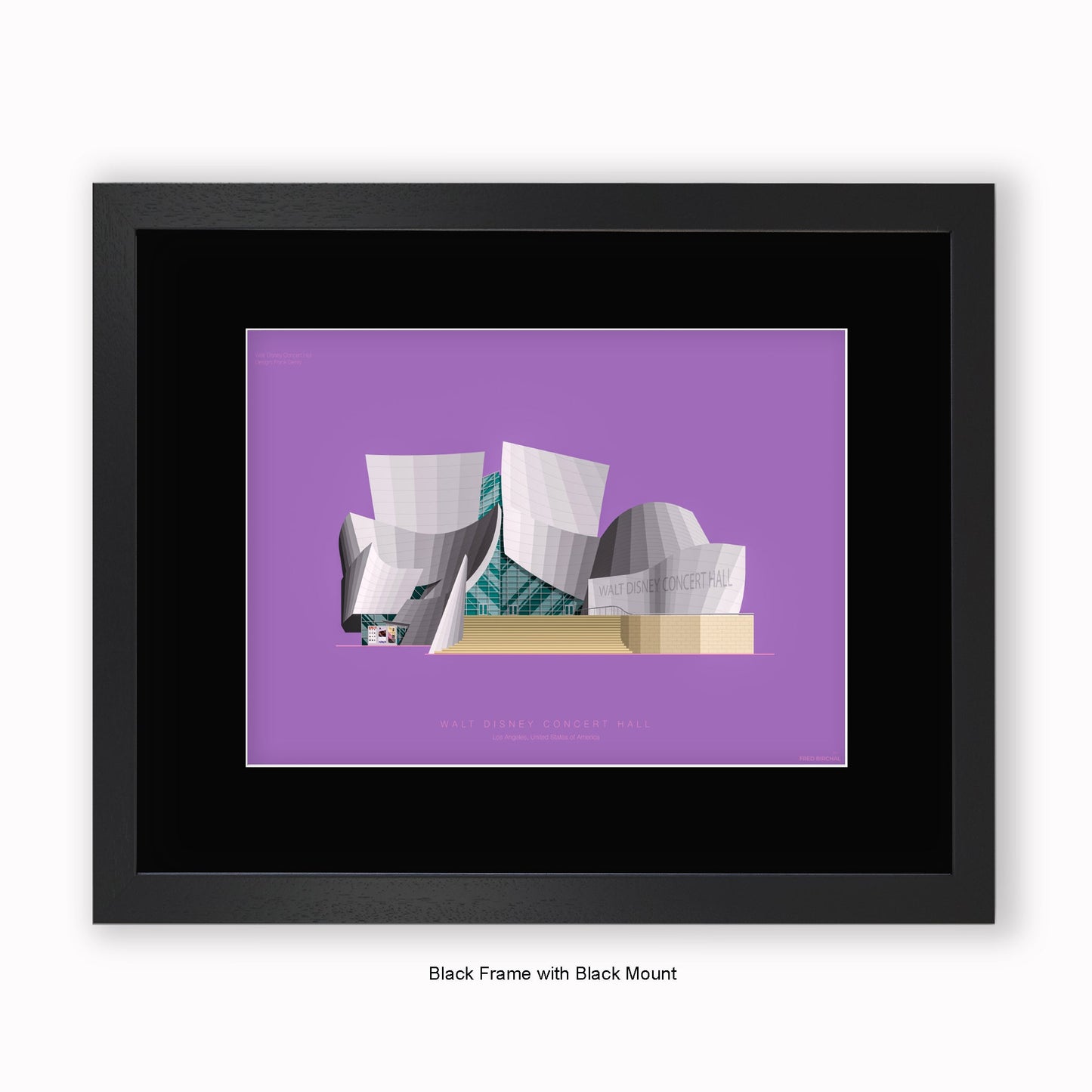 Walt Disney - Concert Hall - LA - Mounted & Framed Art print