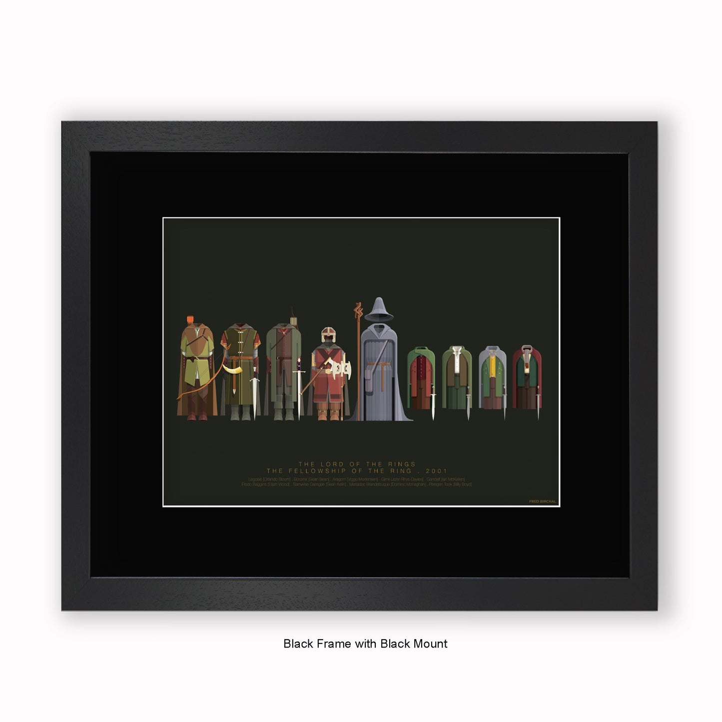 Lord Of The Rings Cast - Mounted & Framed Art print